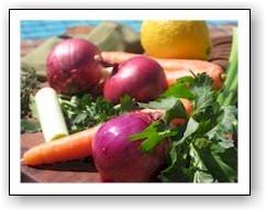 fresh ingredients for chicken stock